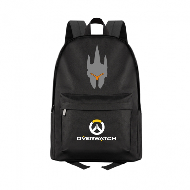 Overwatch Anime Print Zipper Canvas Multifunctional Storage Bag Backpack 41X29X16cm