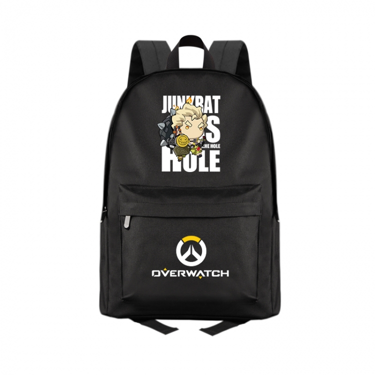 Overwatch Anime Print Zipper Canvas Multifunctional Storage Bag Backpack 41X29X16cm