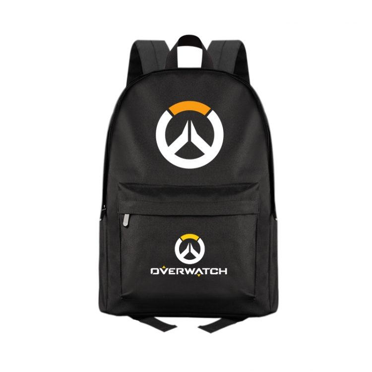 Overwatch Anime Print Zipper Canvas Multifunctional Storage Bag Backpack 41X29X16cm
