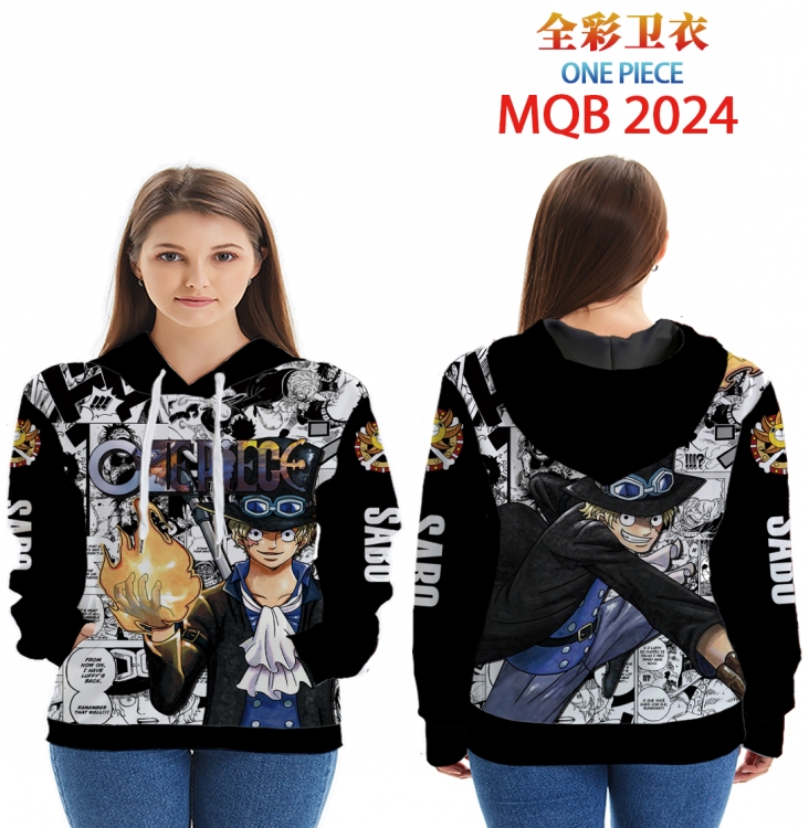 One Piece Full color hooded sweatshirt without zipper pocket from XXS to 4XL MQB 2024