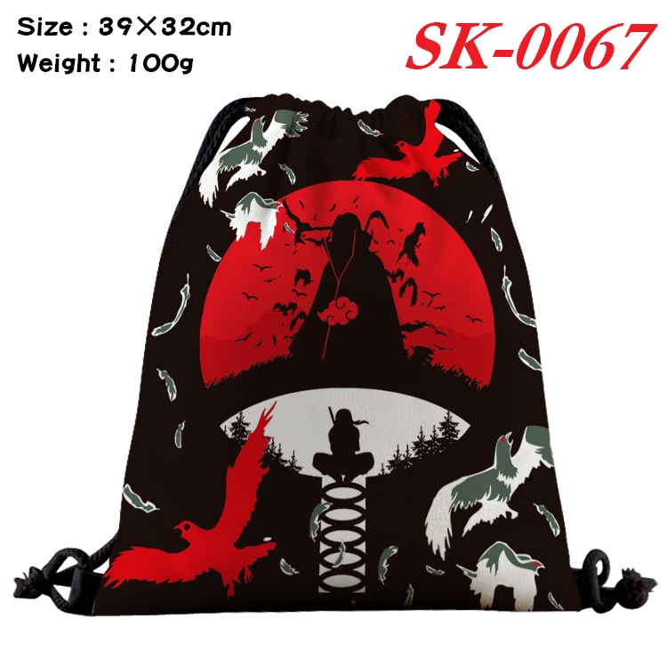 Naruto cartoon Waterproof Nylon Full Color Drawstring Pocket 39x32cm  SK-0067