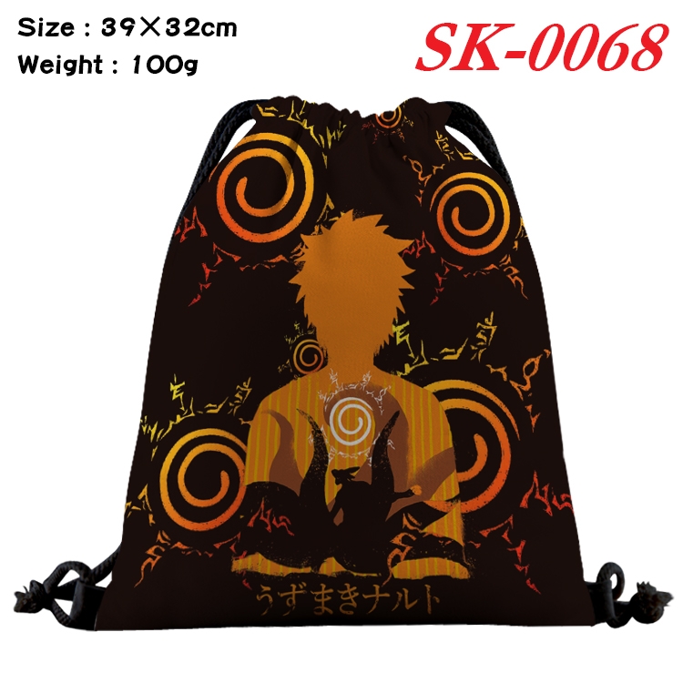 Naruto cartoon Waterproof Nylon Full Color Drawstring Pocket 39x32cm SK-0068