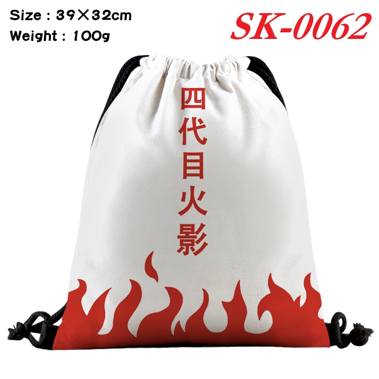 Naruto cartoon Waterproof Nylon Full Color Drawstring Pocket 39x32cm  SK-0062