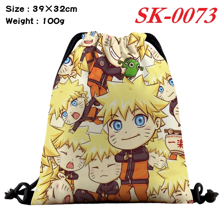 Naruto cartoon Waterproof Nylon Full Color Drawstring Pocket 39x32cm SK-0073