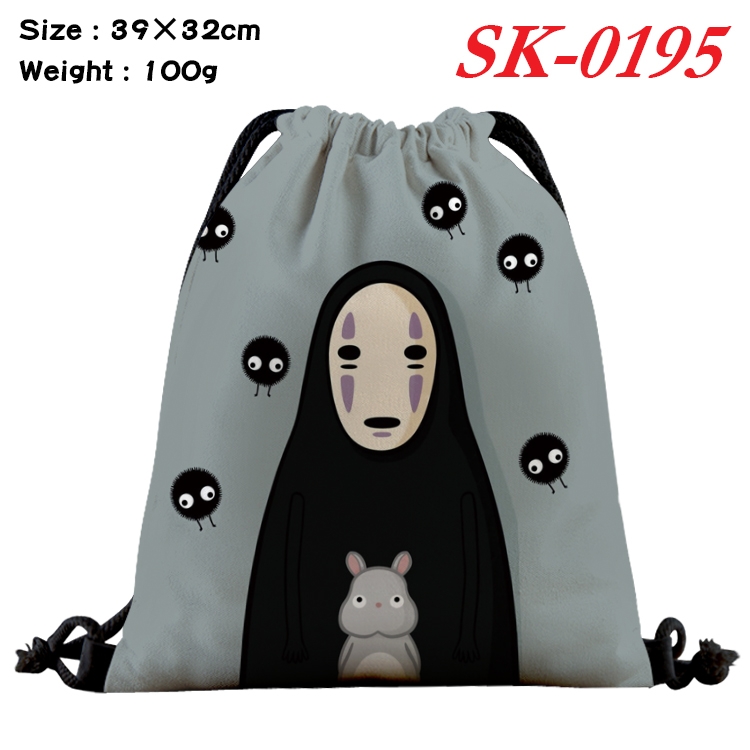 TOTORO cartoon Waterproof Nylon Full Color Drawstring Pocket 39x32cm SK-0195