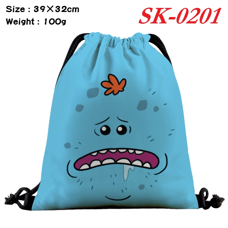 Rick and Morty cartoon Waterproof Nylon Full Color Drawstring Pocket 39x32cm SK-0201