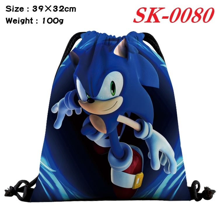 Sonic the Hedgehog  cartoon Waterproof Nylon Full Color Drawstring Pocket 39x32cm SK-0080