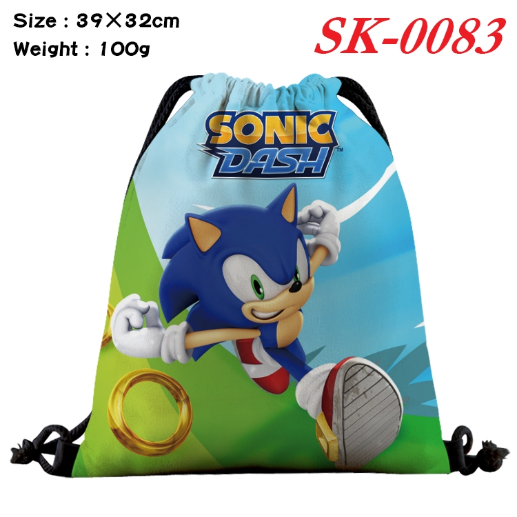 Sonic the Hedgehog  cartoon Waterproof Nylon Full Color Drawstring Pocket 39x32cm SK-0083