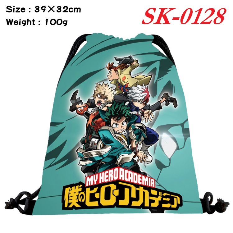 My Hero Academia cartoon Waterproof Nylon Full Color Drawstring Pocket 39x32cm SK-0128