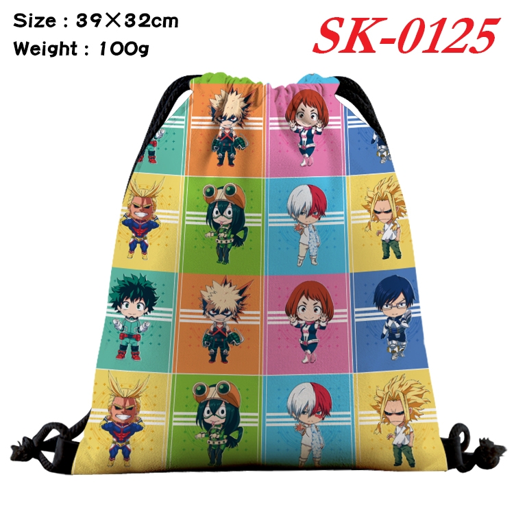 My Hero Academia cartoon Waterproof Nylon Full Color Drawstring Pocket 39x32cm SK-0125