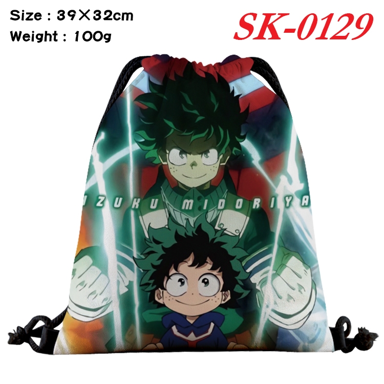 My Hero Academia cartoon Waterproof Nylon Full Color Drawstring Pocket 39x32cm SK-0129