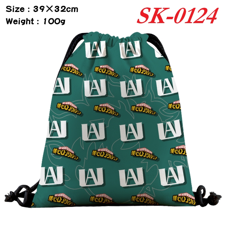 My Hero Academia cartoon Waterproof Nylon Full Color Drawstring Pocket 39x32cm SK-0124