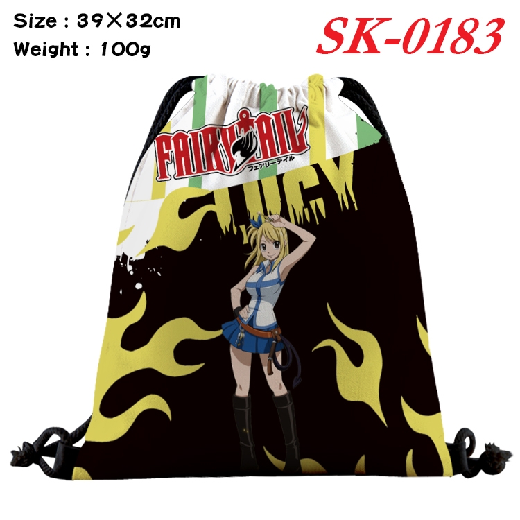 Fairy tail cartoon Waterproof Nylon Full Color Drawstring Pocket 39x32cm SK-0183