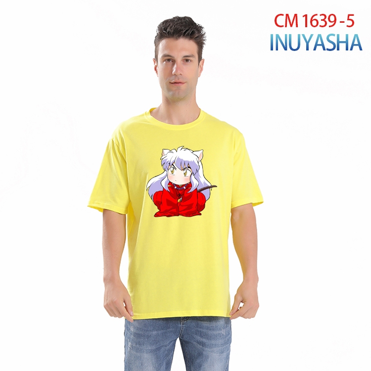 Inuyasha Printed short-sleeved cotton T-shirt from S to 4XL CM-1639-5