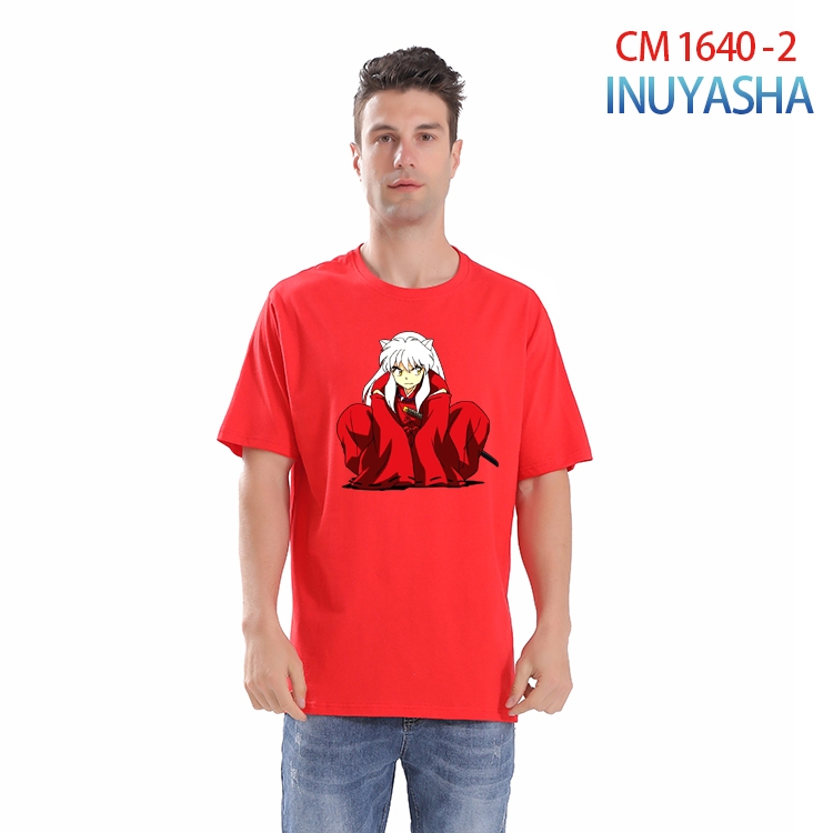 Inuyasha Printed short-sleeved cotton T-shirt from S to 4XL CM-1640-2