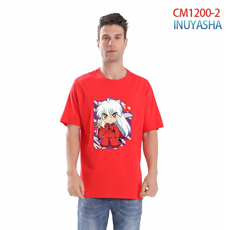 Inuyasha Printed short-sleeved cotton T-shirt from S to 4XL CM 1200 2