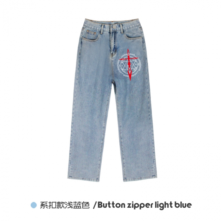 Fate stay night  Elasticated No-Zip Denim Trousers from M to 3XL  NZCK03-1