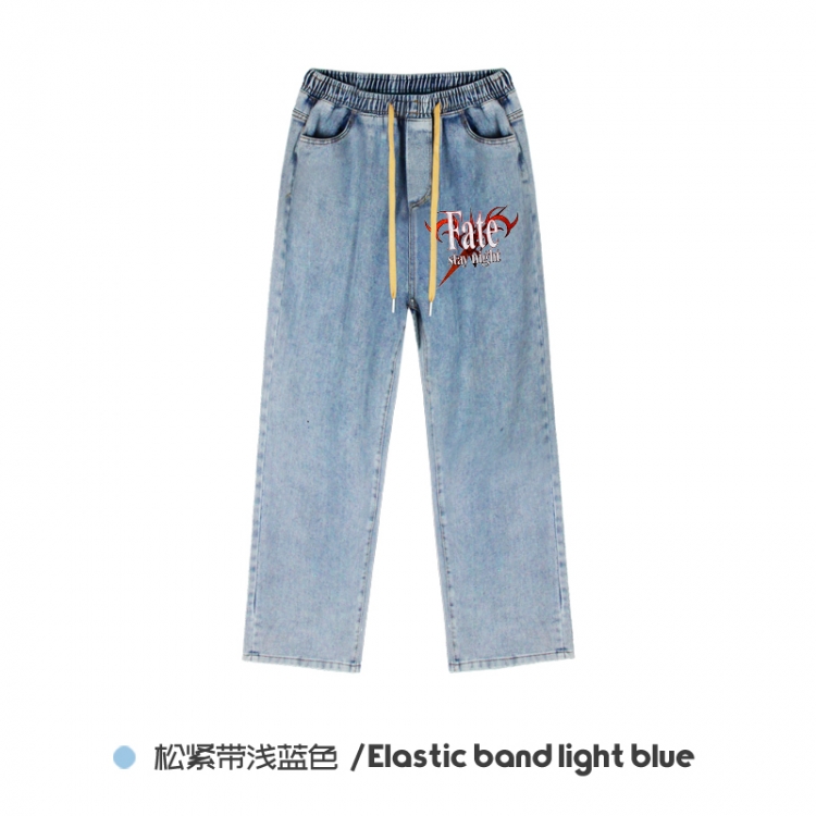 Fate stay night  Elasticated No-Zip Denim Trousers from M to 3XL NZCK02-11