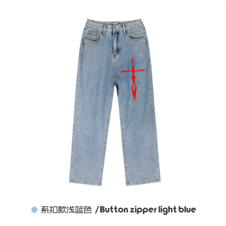 Fate stay night  Elasticated No-Zip Denim Trousers from M to 3XL  NZCK03-9