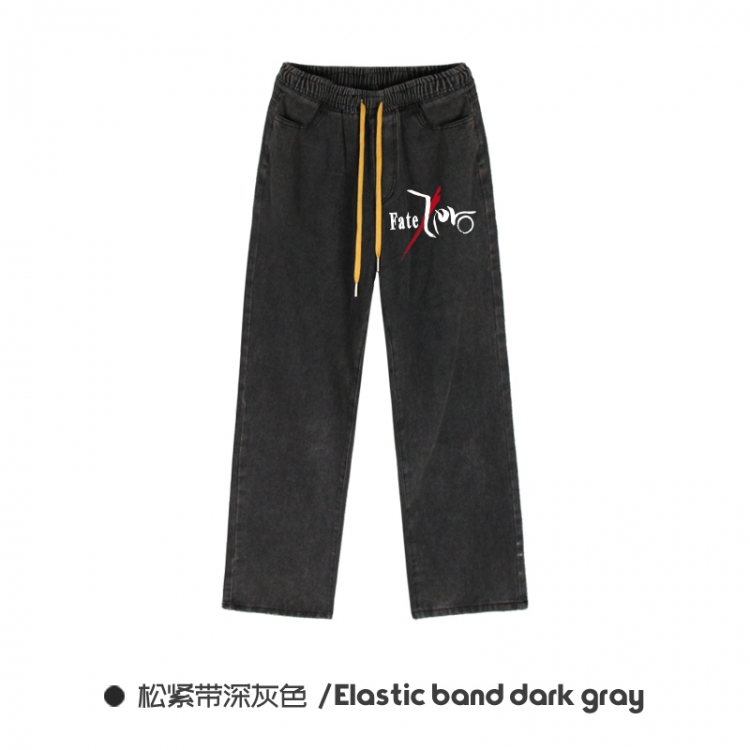 Fate stay night  Elasticated No-Zip Denim Trousers from M to 3XL  NZCK01-11