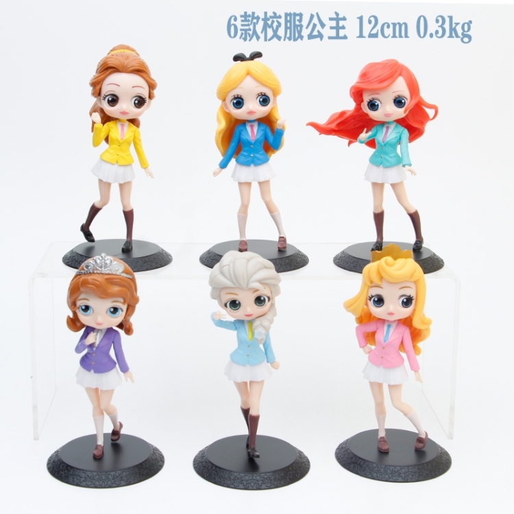 school uniform princess Bagged Figure Decoration Model  12cm a set of  6