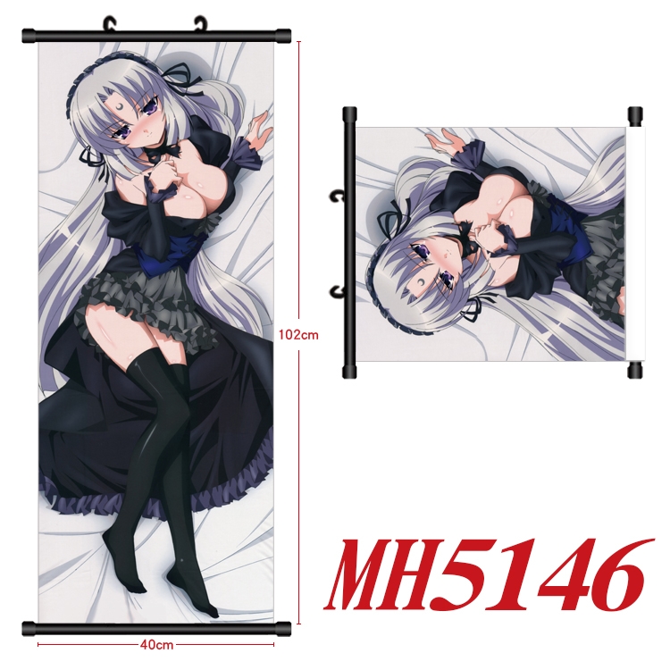 Omamori Himari Anime black Plastic rod Cloth painting Wall Scroll 40X102CM  MH5146