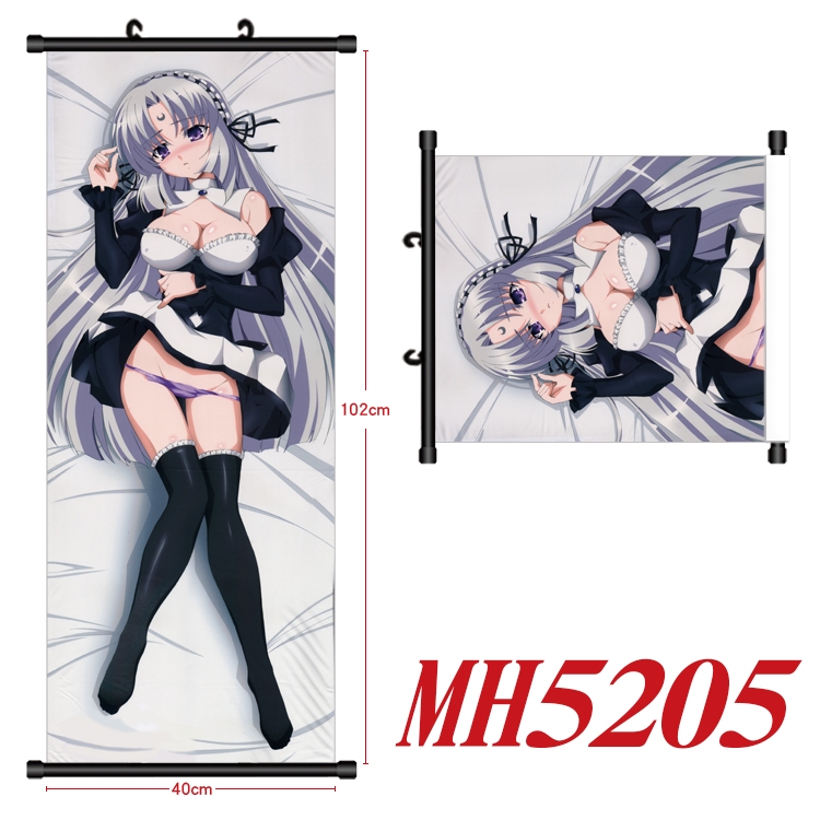 Omamori Himari Anime black Plastic rod Cloth painting Wall Scroll 40X102CM MH5205