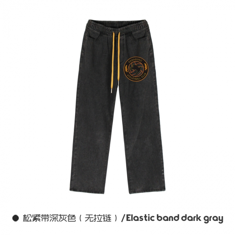 Haikyuu!! Elasticated No-Zip Denim Trousers from M to 3XL NZCK01-4