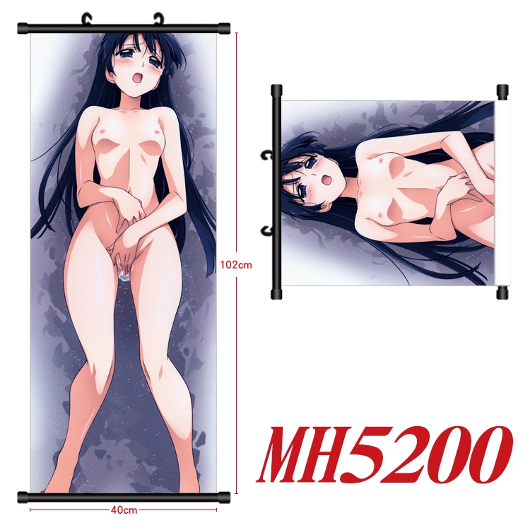 Magic Maiden Anime black Plastic rod Cloth painting Wall Scroll 40X102CM   MH5200