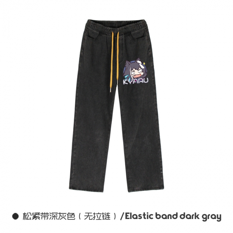 Genshin Impact Elasticated No-Zip Denim Trousers from M to 3XL NZCK01-10