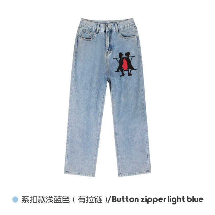 HunterXHunter  Elasticated No-Zip Denim Trousers from M to 3XL  NZCK03-9