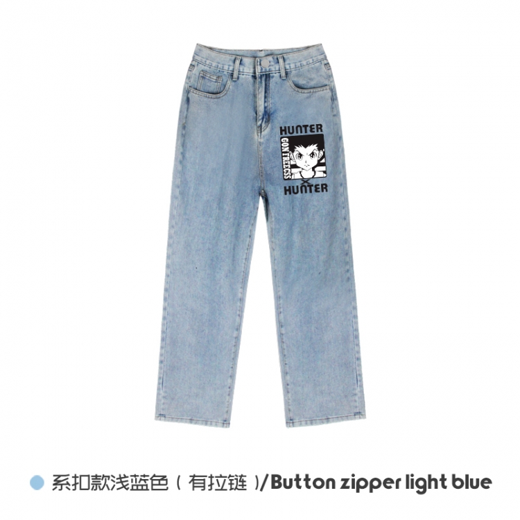 HunterXHunter  Elasticated No-Zip Denim Trousers from M to 3XL  NZCK03-7