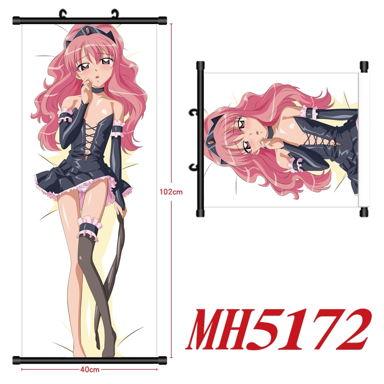 Zero Tsukaima Anime black Plastic rod Cloth painting Wall Scroll 40X102CM  MH5172