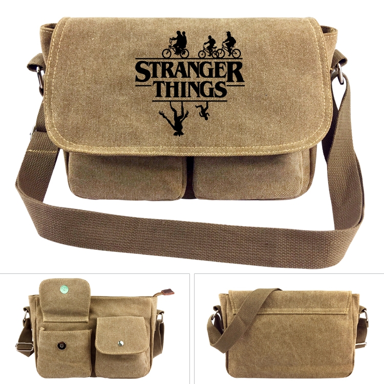 Stranger Things Anime peripheral canvas shoulder bag shoulder bag 7x28x20cm