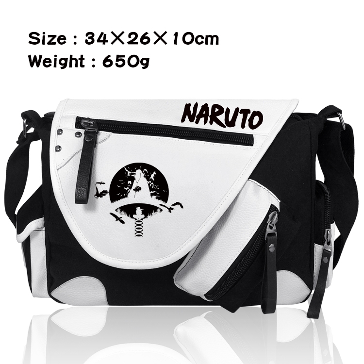 Naruto PU Colorblock Leather Shoulder Crossbody Bag 34x26x10cm
