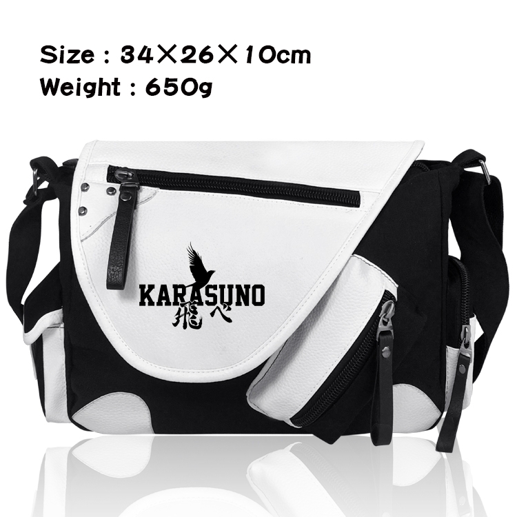 Haikyuu!! PU Colorblock Leather Shoulder Crossbody Bag 34x26x10cm