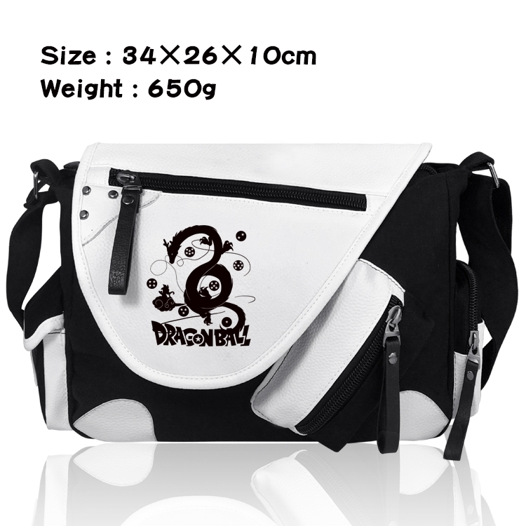 DRAGON BALL PU Colorblock Leather Shoulder Crossbody Bag 34x26x10cm