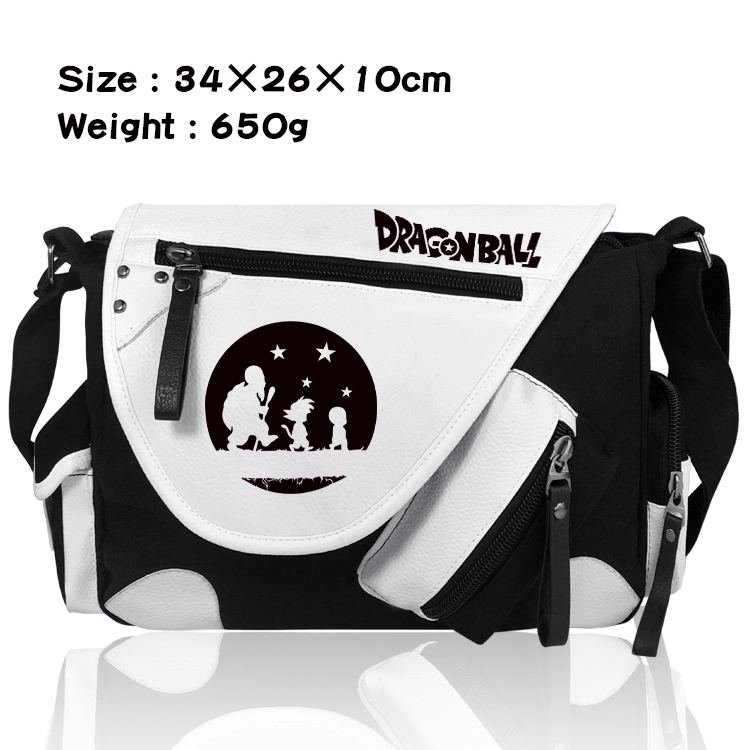 DRAGON BALL PU Colorblock Leather Shoulder Crossbody Bag 34x26x10cm