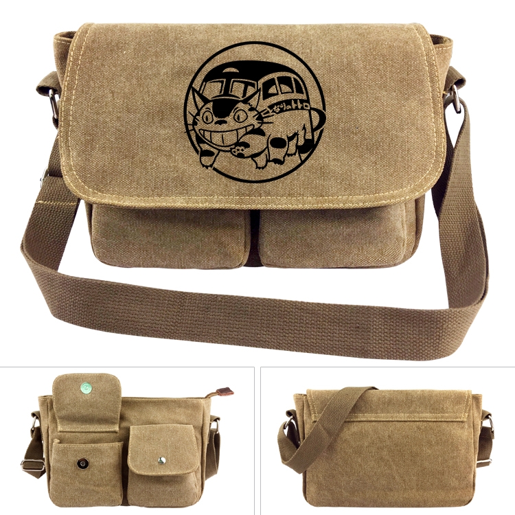 TOTORO Anime peripheral canvas shoulder bag shoulder bag 7x28x20cm