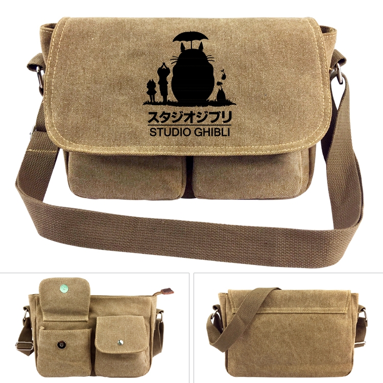 TOTORO Anime peripheral canvas shoulder bag shoulder bag 7x28x20cm