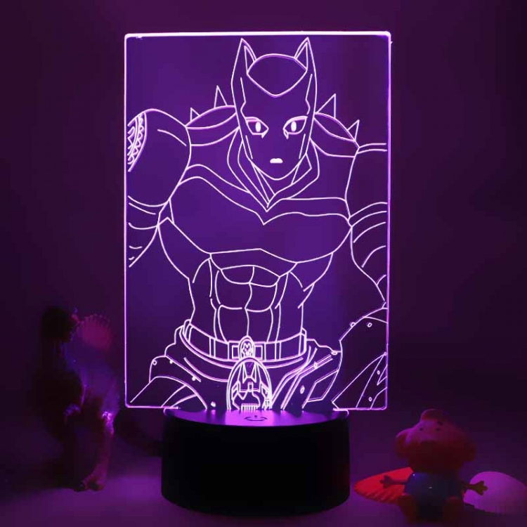 JoJos Bizarre Adventure 3D night light USB touch switch colorful acrylic table lamp BLACK BASE  2234