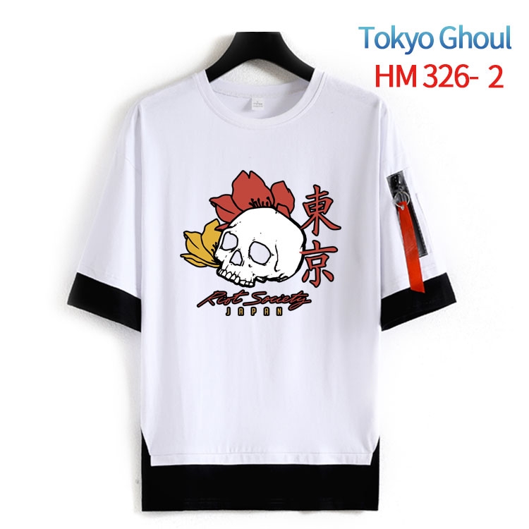 Tokyo Ghoul Cotton Crew Neck Fake Two-Piece Short Sleeve T-Shirt from S to 4XL  HM-326-2