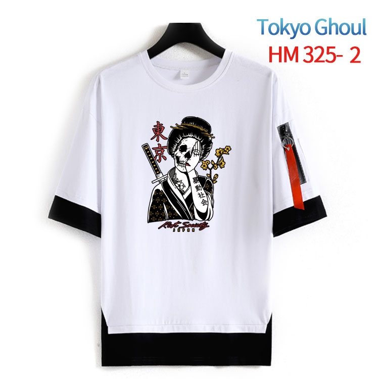 Tokyo Ghoul Cotton Crew Neck Fake Two-Piece Short Sleeve T-Shirt from S to 4XL  HM-325-2