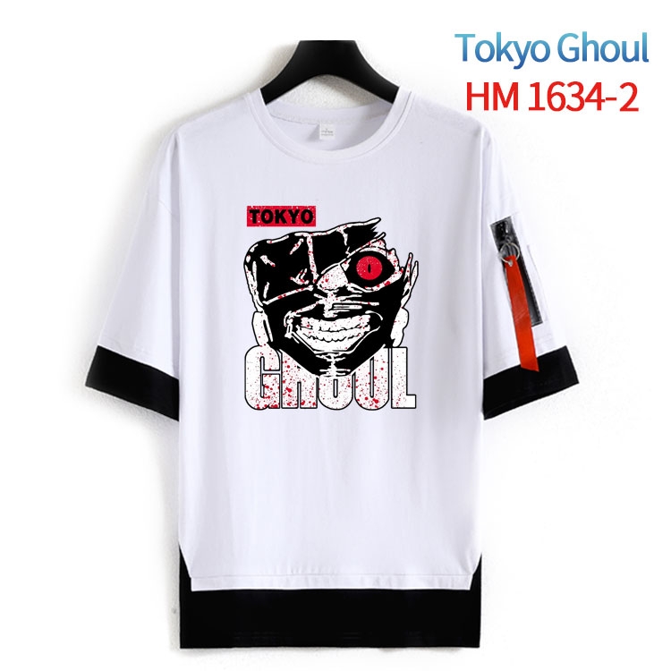 Tokyo Ghoul Cotton Crew Neck Fake Two-Piece Short Sleeve T-Shirt from S to 4XL  HM-1634-2