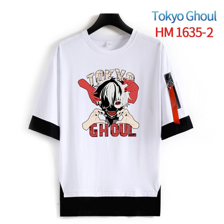 Tokyo Ghoul Cotton Crew Neck Fake Two-Piece Short Sleeve T-Shirt from S to 4XL HM-1635-2