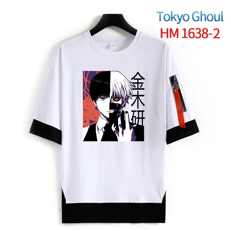 Tokyo Ghoul Cotton Crew Neck Fake Two-Piece Short Sleeve T-Shirt from S to 4XL HM-1638-2