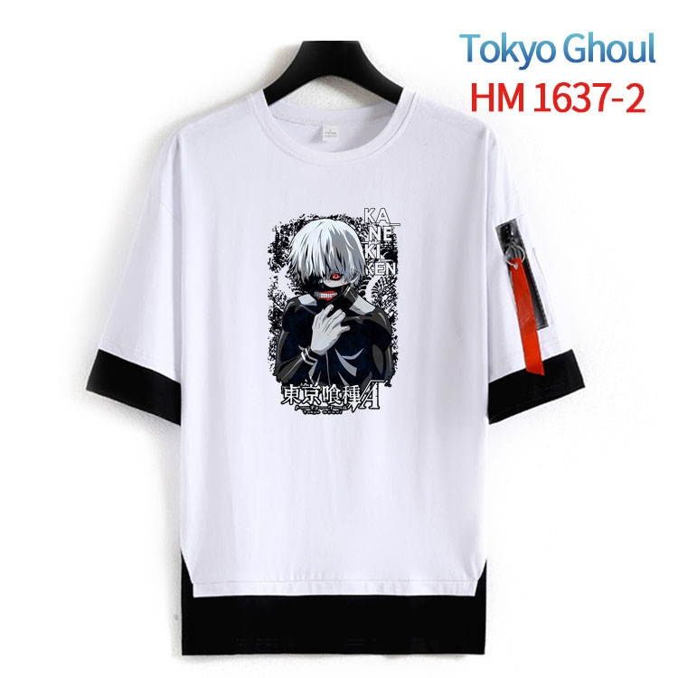 Tokyo Ghoul Cotton Crew Neck Fake Two-Piece Short Sleeve T-Shirt from S to 4XL HM-1637-2