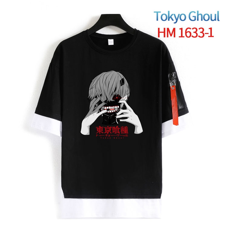 Tokyo Ghoul Cotton Crew Neck Fake Two-Piece Short Sleeve T-Shirt from S to 4XL HM-1633-1