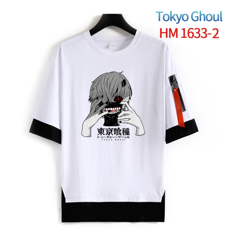 Tokyo Ghoul Cotton Crew Neck Fake Two-Piece Short Sleeve T-Shirt from S to 4XL HM-1633-2