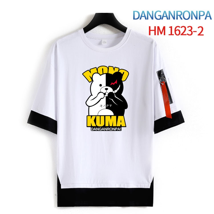 Dangan-Ronpa  Cotton Crew Neck Fake Two-Piece Short Sleeve T-Shirt from S to 4XL HM-1623-2
